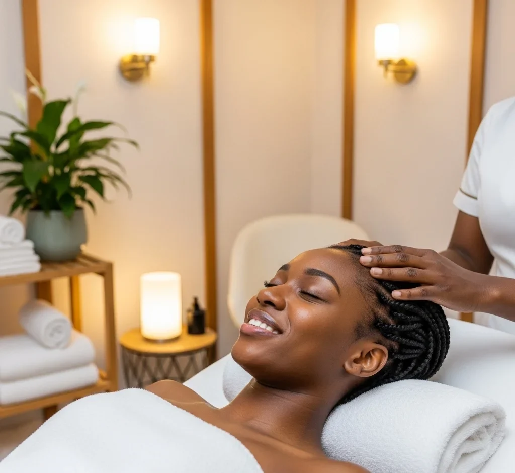 Indian Head Massage on a massage bed in Crystal Palace.