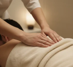 Therapist performing Indian relaxing massage in Crystal Palace