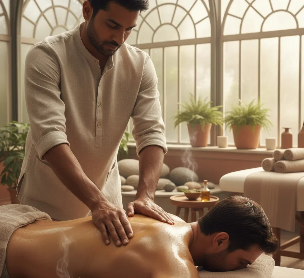 indian massage crystal palace men therapist back massage