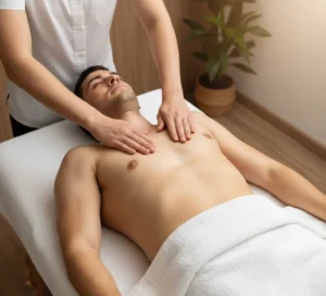 Therapist performing Swedish full body massage in Crystal Palace